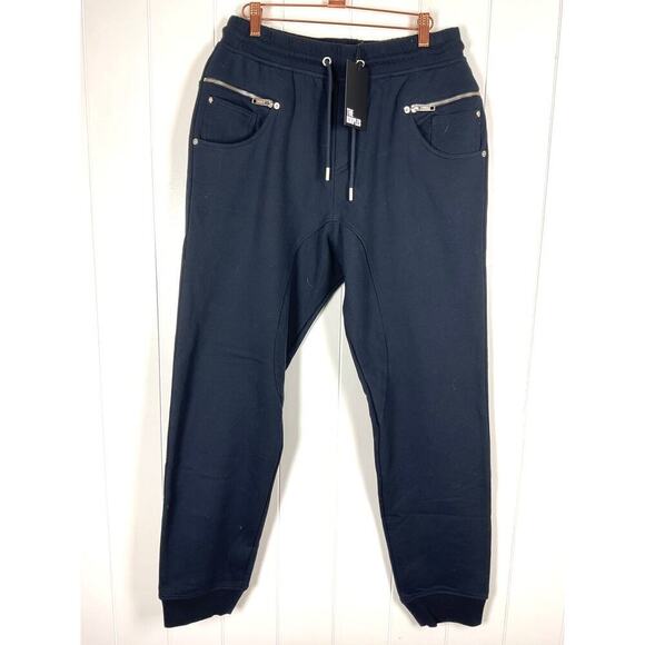 The Kooples Mens Navy Blue Heavy Weight 100% Cotton Joggers NWT Size Large - Picture 1 of 10